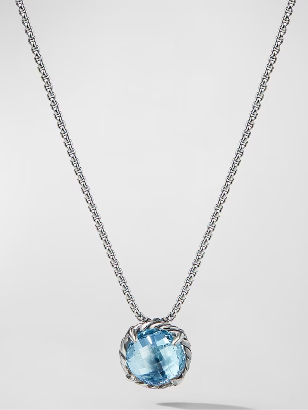 David Yurman Blue Topaz Chatelaine Pendant Necklace in Silver